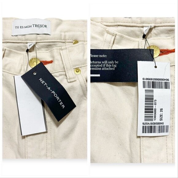 New With Tag TU ES MON TRESOR high-rise turn-up jeans, Size 26 - Picture 12 of 16
